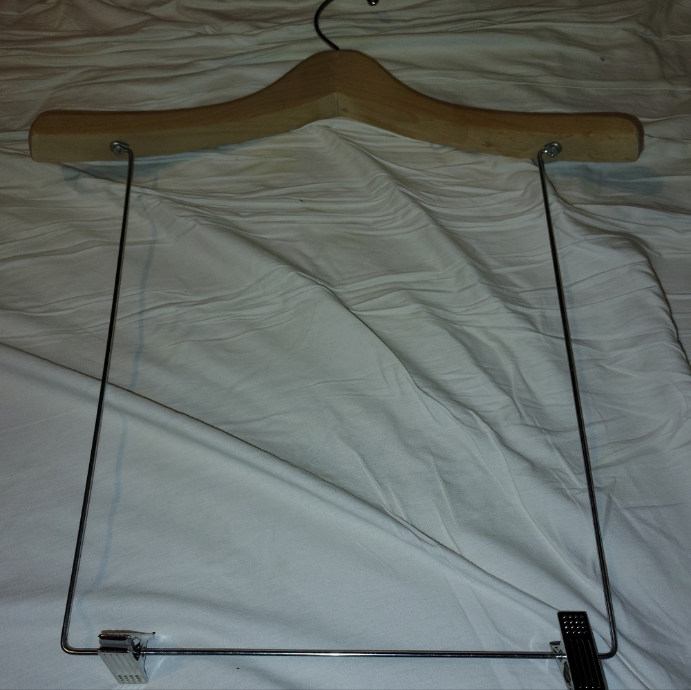 NWT Set of 2 Wooden Hangers/Medal W/Clips Very Large. See Picture For Size*
